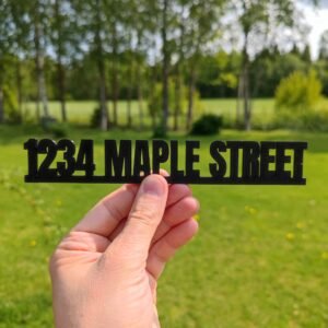 Custom Door Sign with Address on Line