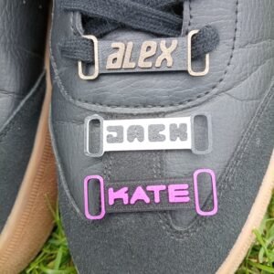 Personalized Shoe Nameplates 1 Pair | Shoelace Charms 2-Color 3D Printed | Custom Running Shoe Tags