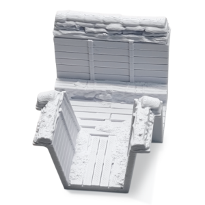 T-Shaped WW1 Trench Module for Diorama – 3D Printed Model