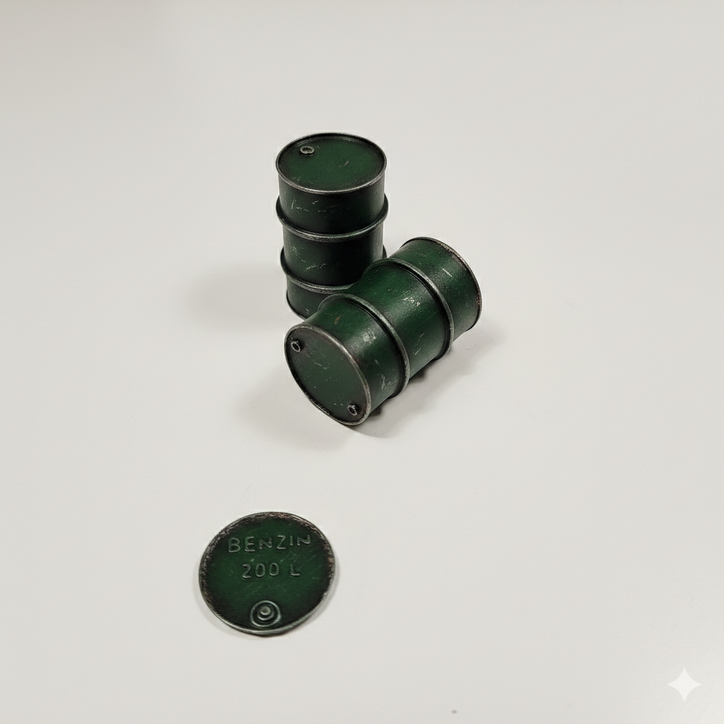 WWI German Fuel Drums – 200L Benzin Barrels (Open & Closed) - Image 2