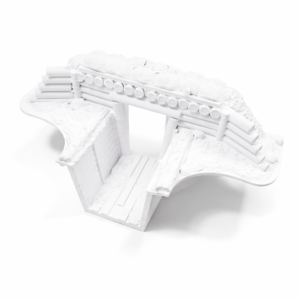 WWI Trench Dugout Entrance with Log Roof – Rear Line Bunker Entrance